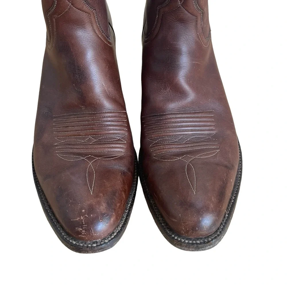 Brown Leather Heeled Boots - Picture 4 of 10